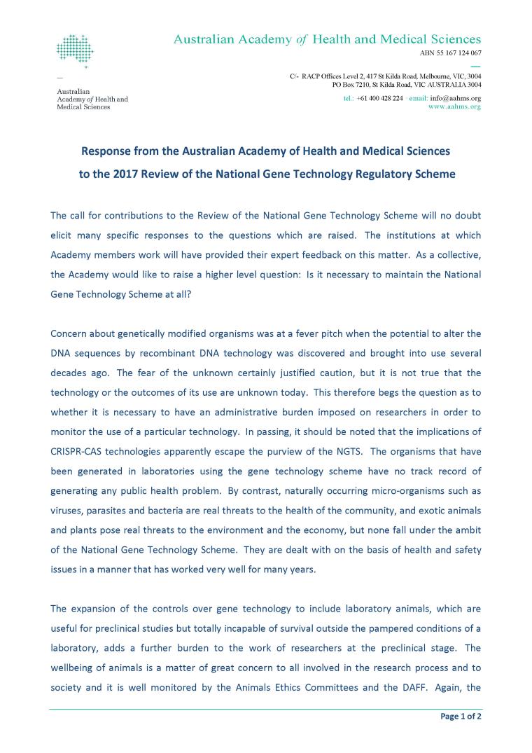 2017 Review Consultation Phase 1 Submission Australian Academy Of 2017 Review Consultation Phase 1 Submission Australian Academy Of